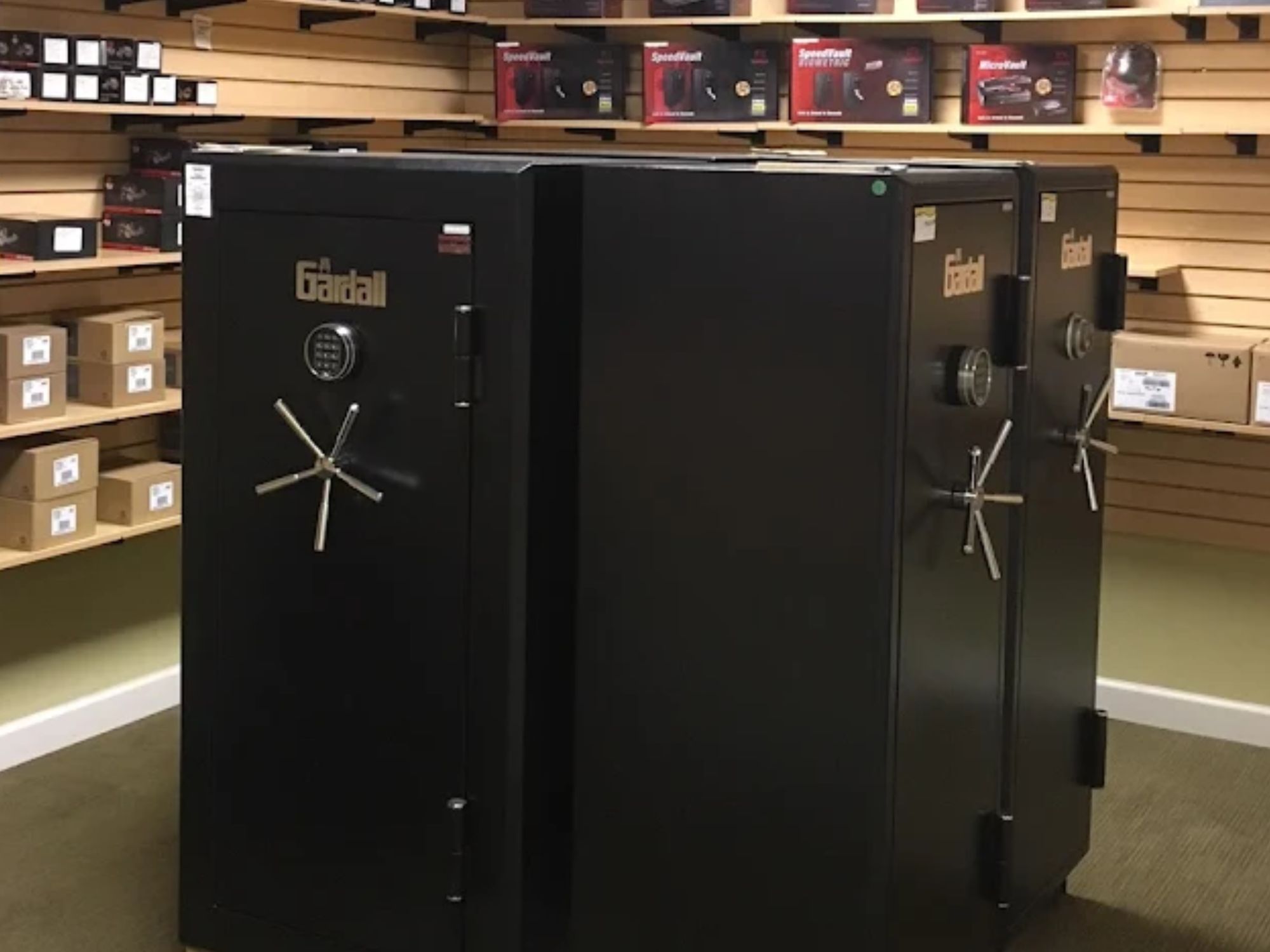 Safes on display at A to Z Lock & Safe
